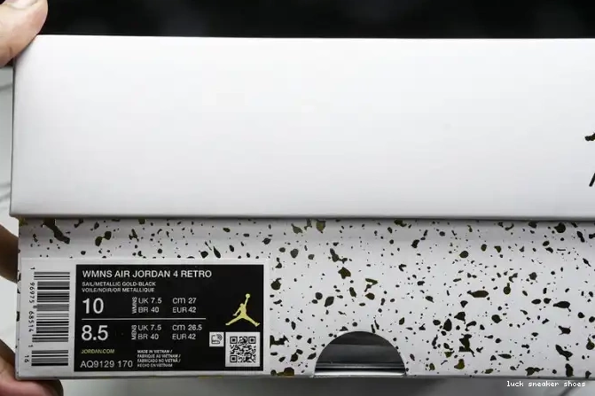 Rep LUCY Gold Metallic AQ9129-170 Jordan Retro 4 0423